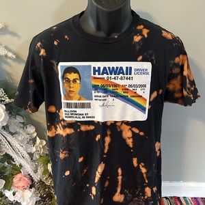 McLOVIN Superbad Tie Dye Tee Shirt Hawaii Drivers License Black Medium